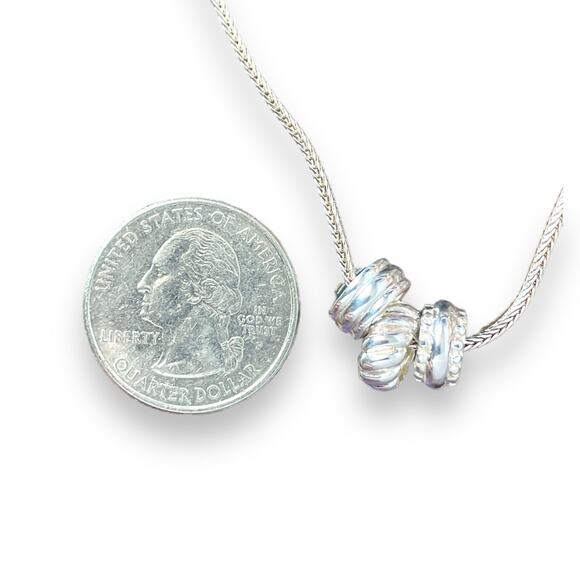 Vintage sterling silver 925 necklace 16 inch and charms - Picture 3 of 5